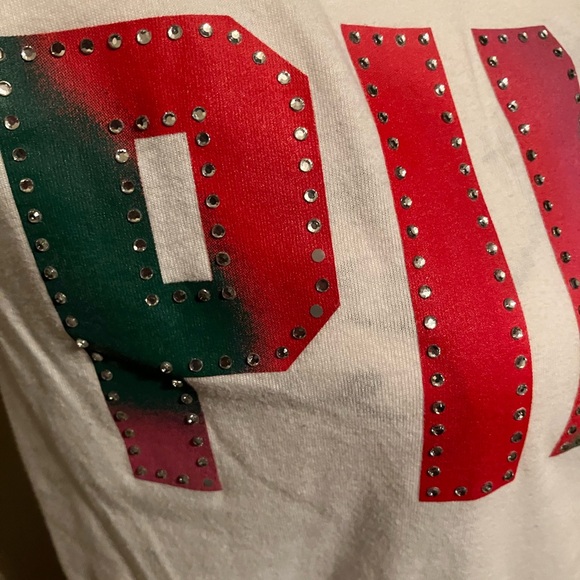 VS PINK Short Sleeve Bling T- Shirt Medium - Picture 2 of 6